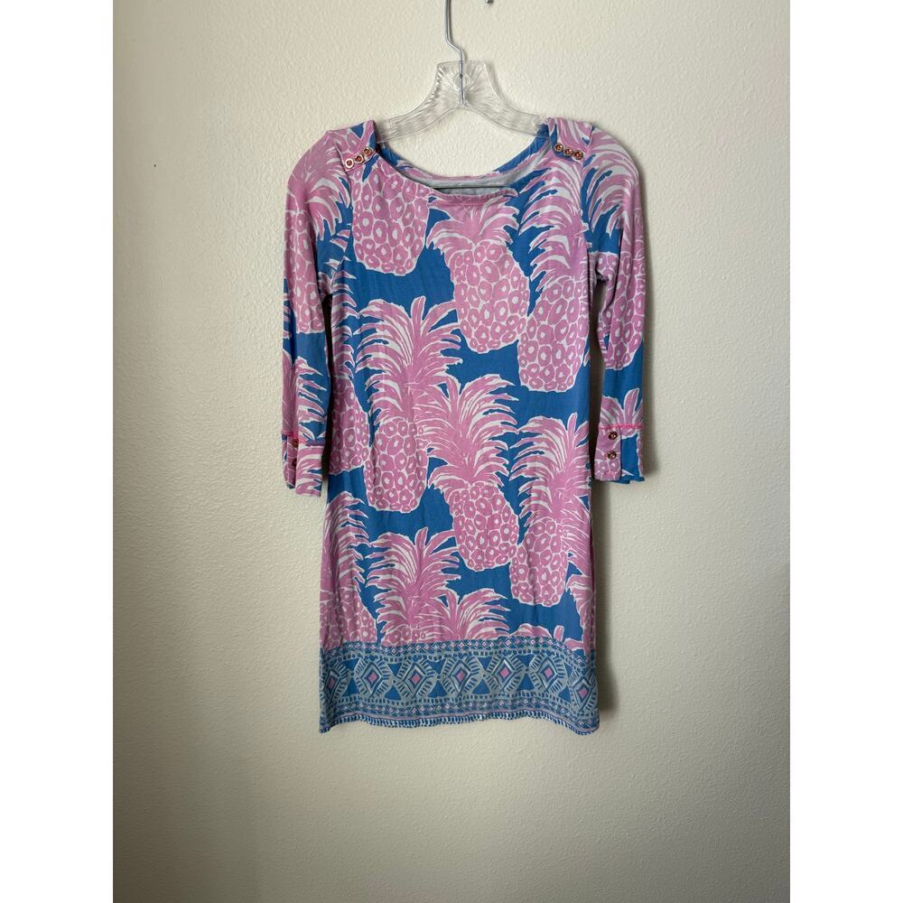 Lilly Pulitzer Sophie Dress Blue Haven Little Flamenco Print Size XS - Picture 4 of 8